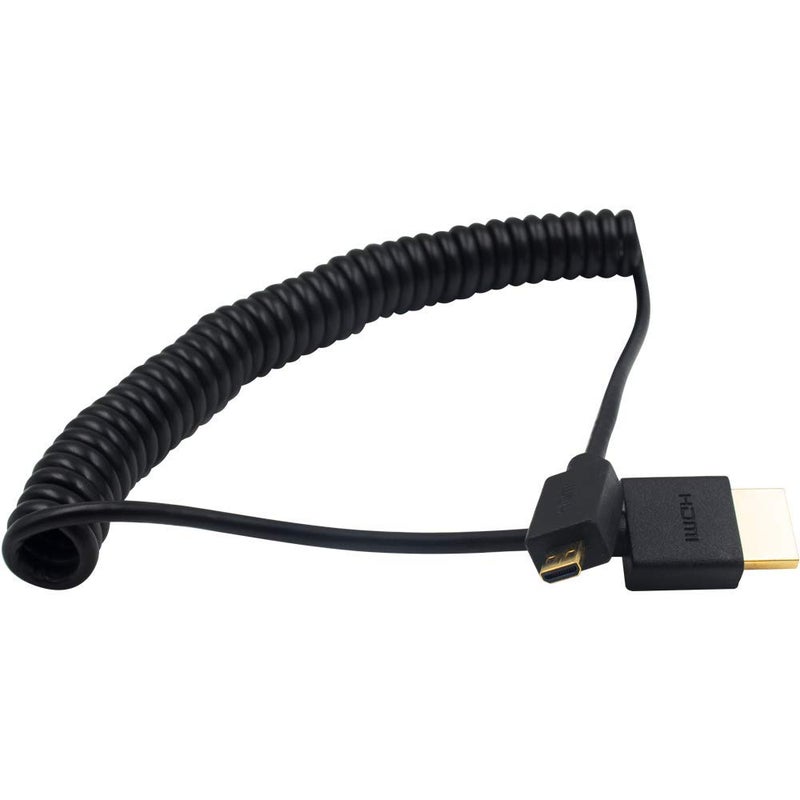 Duttek Extreme Thin Coiled Micro HDMI to HDMI Cable 6FT/1.8M, HDMI to Micro HDMI 2.0 Cable Compatible 4K@60Hz, 1080P, 4K, 3D, and Audio Return Channel - Image 2
